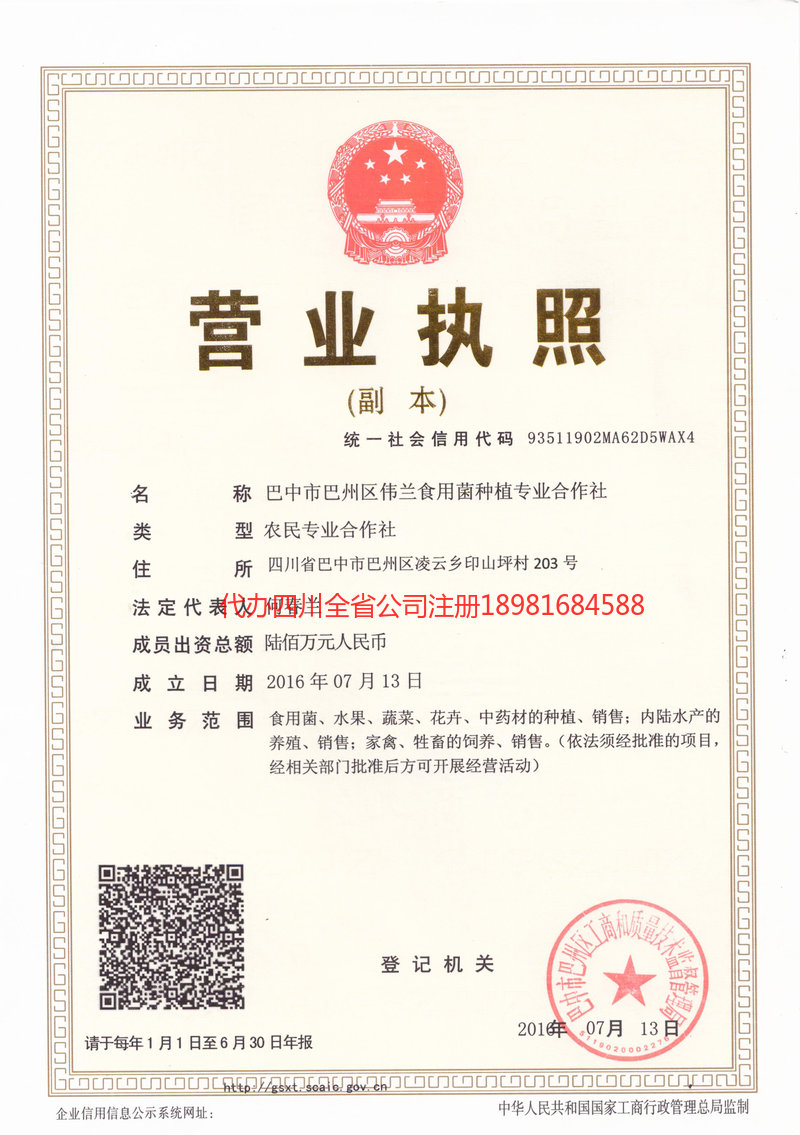 哈密哈密伟兰食用菌种植专业合作社